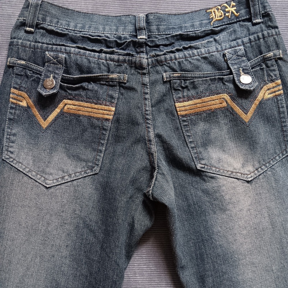 Y2K Brooklyn Xpress Jeans Baggy Hip Hop double wide Skate Leg Pocket Locks SZ 36
